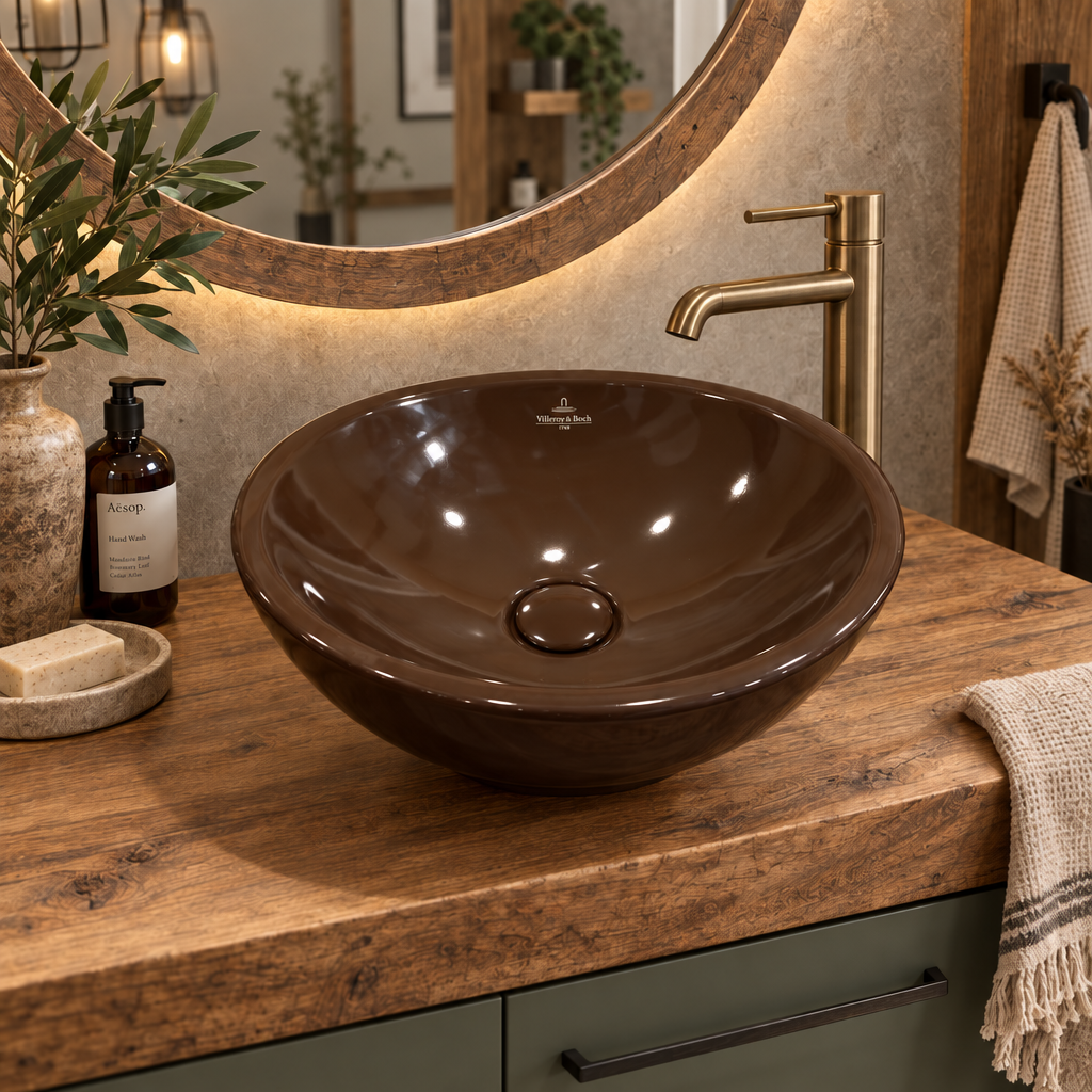 Villeroy & Boch Loop & Friends Umywalka nablatowa brązowa 380 mm 514800 - obrazek 2