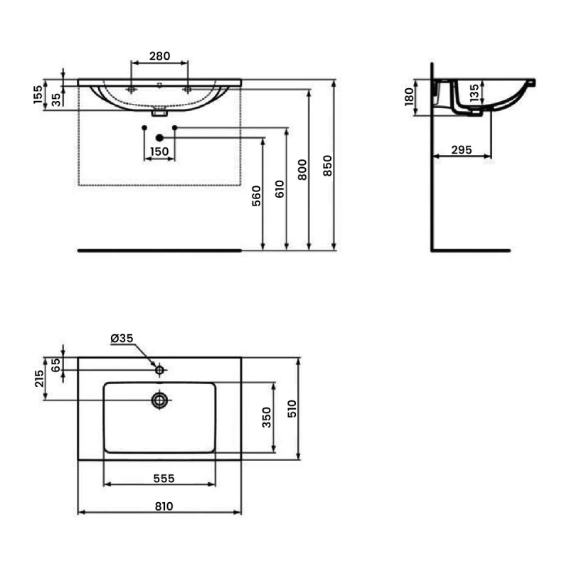 Ideal Standard, I.life B Umywalka 81x51 cm T460401 - obrazek 2