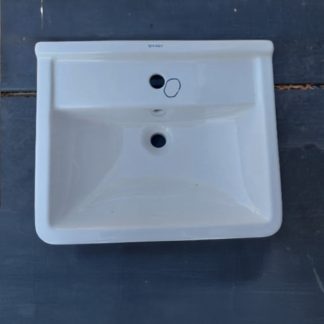 Umywalka Duravit z przelewem i otworem na baterię powystawowa uszkodzona