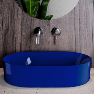 Besco Lova Umywalka niebieska nablatowa 53x34 cm UMD-LB-N poekspozycyjna