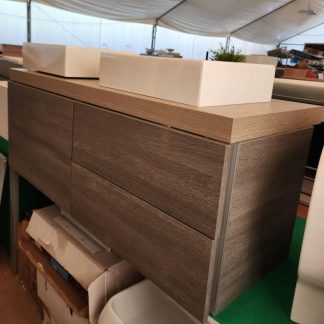 Burgbad Szafka podumywalkowa 140x48 cm 4-drzwiowa brązowa orzech