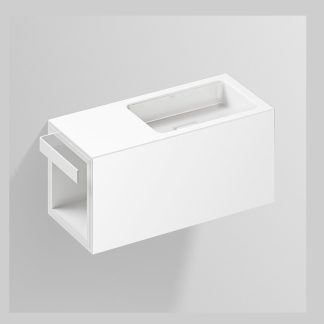 Alape Xplore.S Szafka z umywalką 64,5x27cm biała z ProShield 5075800000