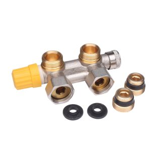 Danfoss Zawór VHS-UN kątowy, niklowany, z odpływem 013G4741