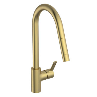 Ideal Standard, Gusto. Bateria kuchenna wyciągana wylewka złota BD414A2