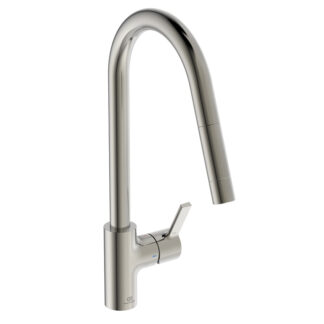 Ideal Standard, Gusto. Bateria kuchenna wyciągana wylewka srebro mat BD414GN