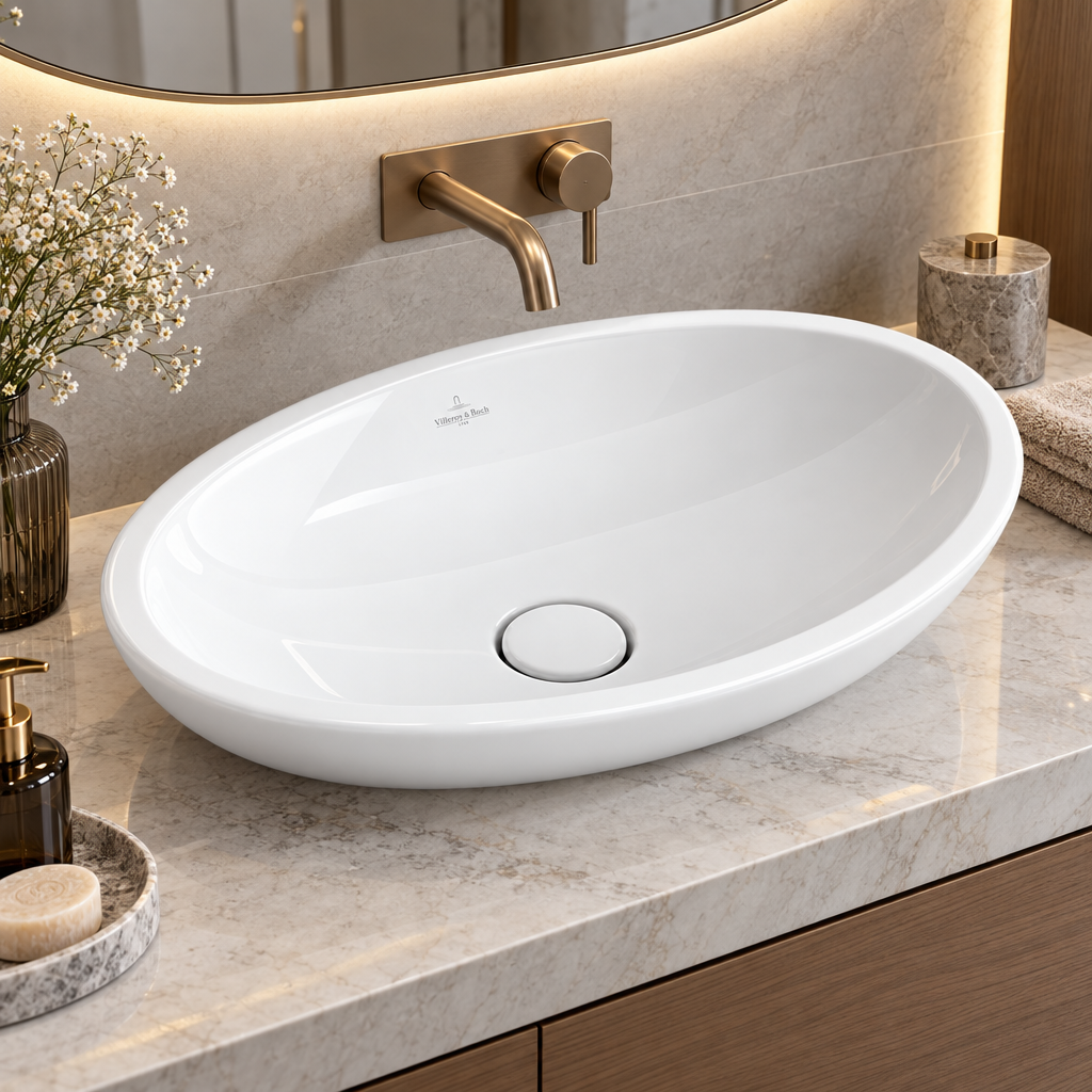 Villeroy & Boch Loop & Friends Umywalka nablatowa 63x43 cm biała ceramic plus 515111R1 - obrazek 2