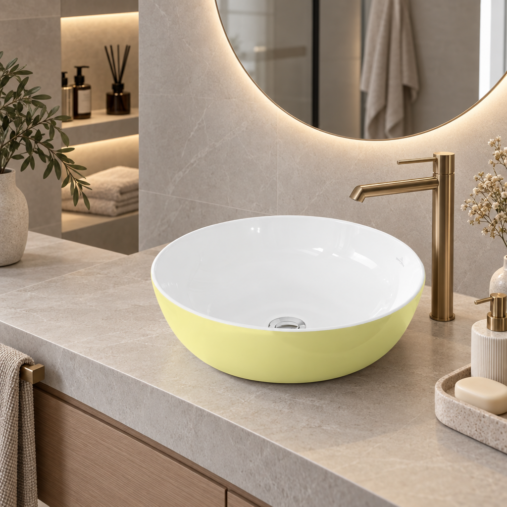 Villeroy & Boch Artis Umywalka nablatowa okrągła lemon 430 mm 417943BCT3 - obrazek 3