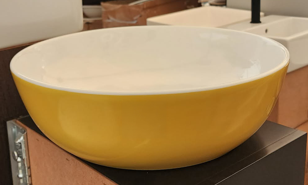 Villeroy & Boch Artis Umywalka nablatowa okrągła żółta mustard 430 mm 417943BCT4 - obrazek 5
